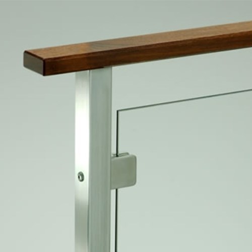 View Glass Railing System with Wood Top